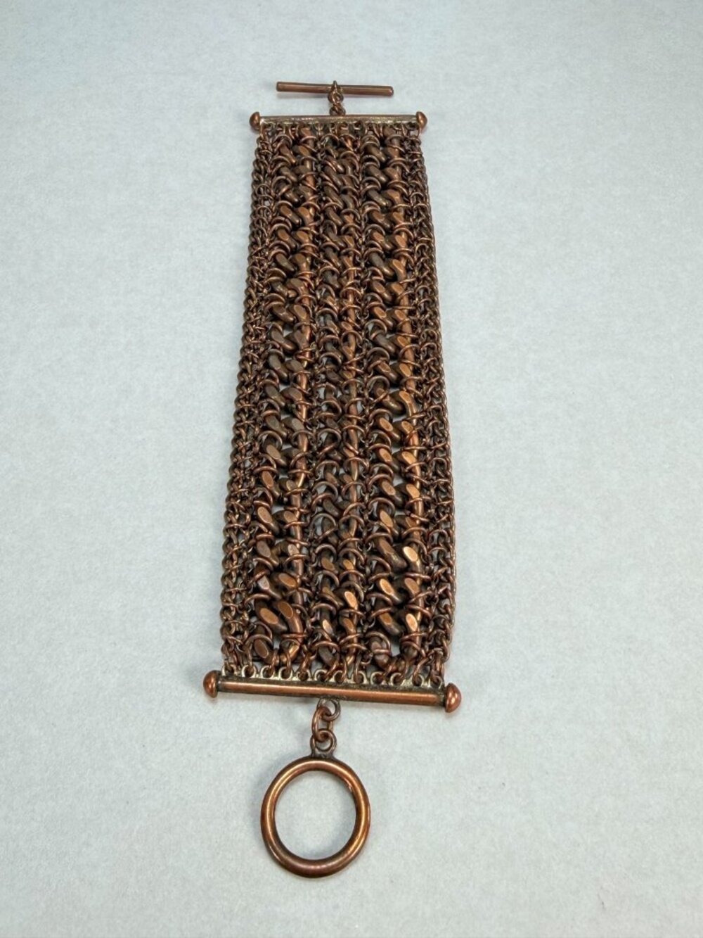Heavy Copper Mesh Cuff Bracelet Chunky Artisan Statement Jewelry - Picture 8 of 8